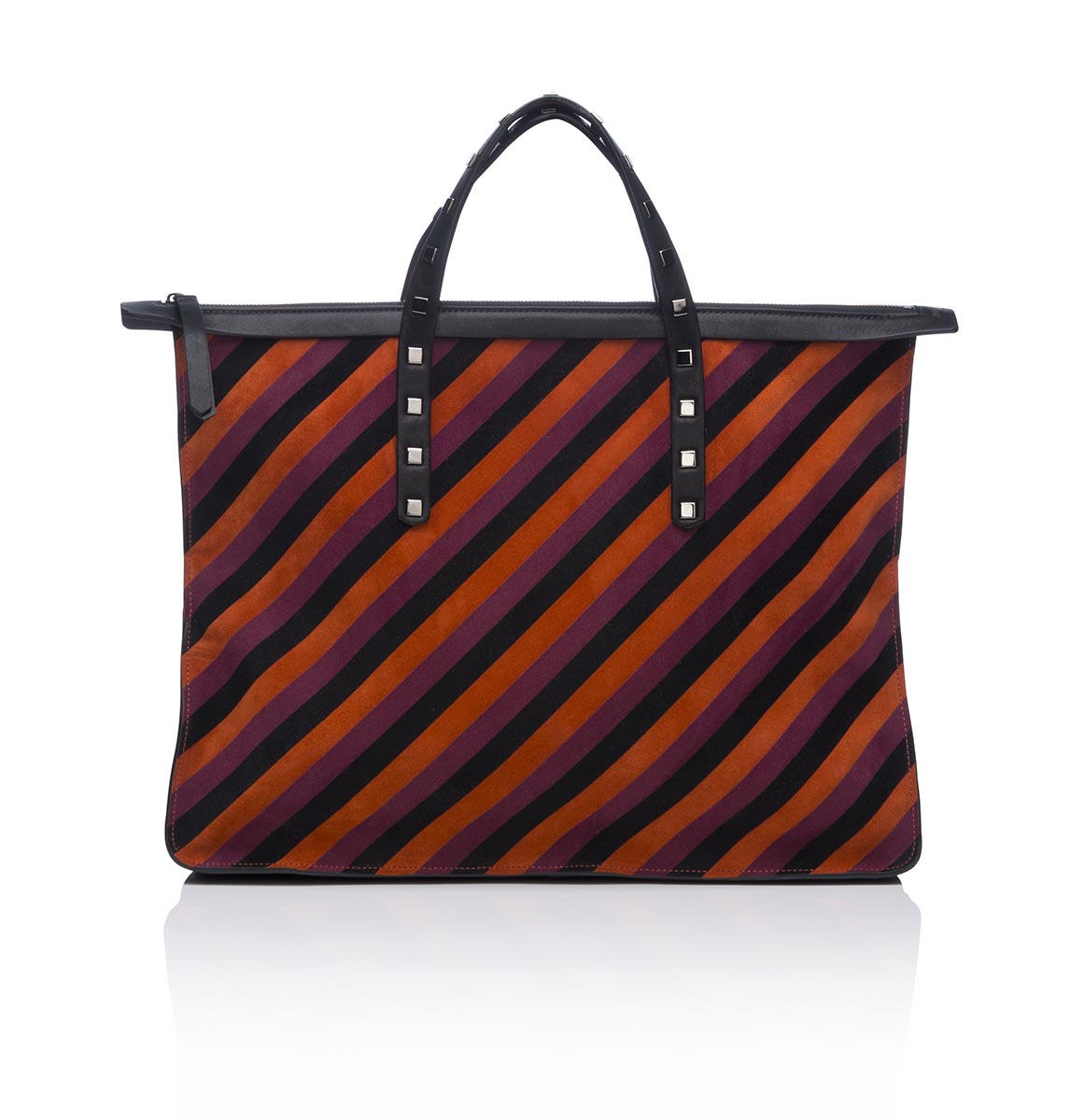 GABLE- FLOCKED STRIPED SUEDE- RUST MIX
