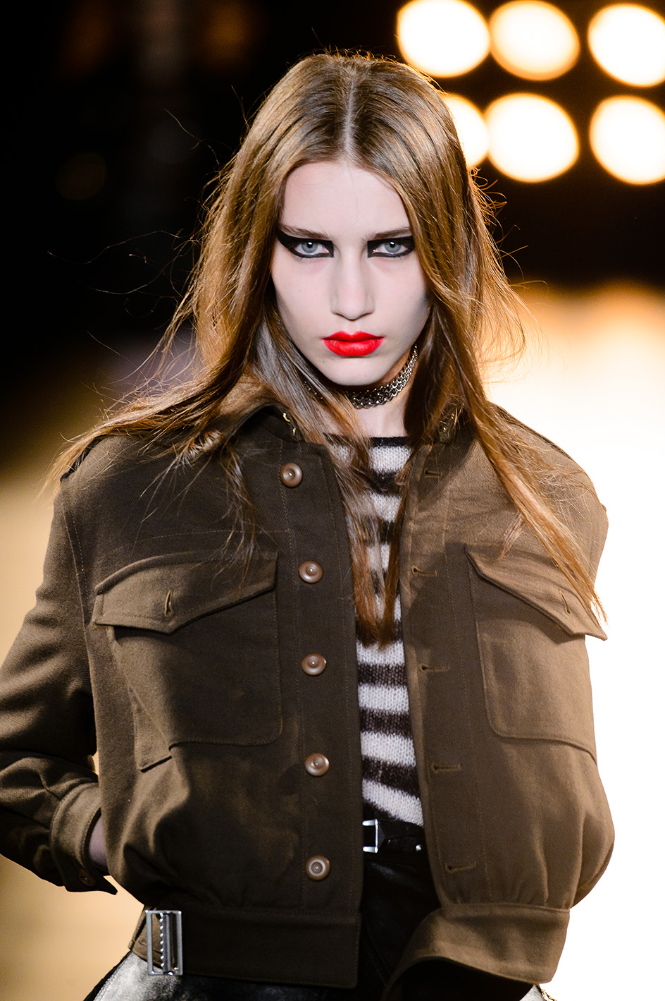 Paris woman fashion Week Fall Winter 2015-16Saint Laurent show