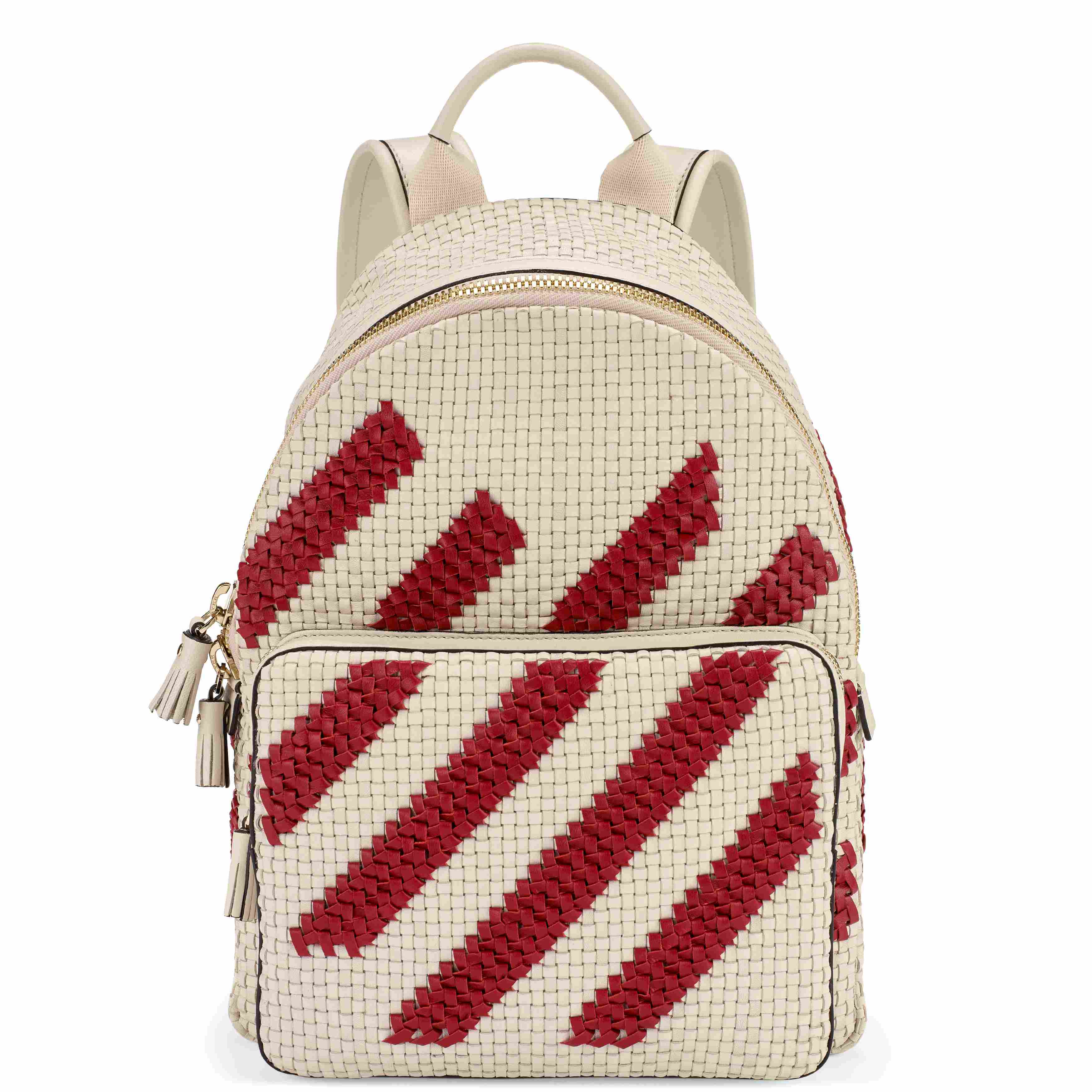 Backpack Mini Stripes in Chalk Vampire Woven Leather  1,395GBP, 1,695EUR, 2,350USD - Copy